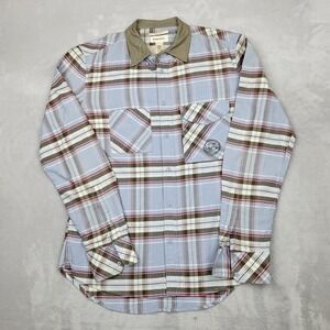 Diesel Shirt Mens Small Slim Button Up Dress Sportsman Leather Trim Collar Adult